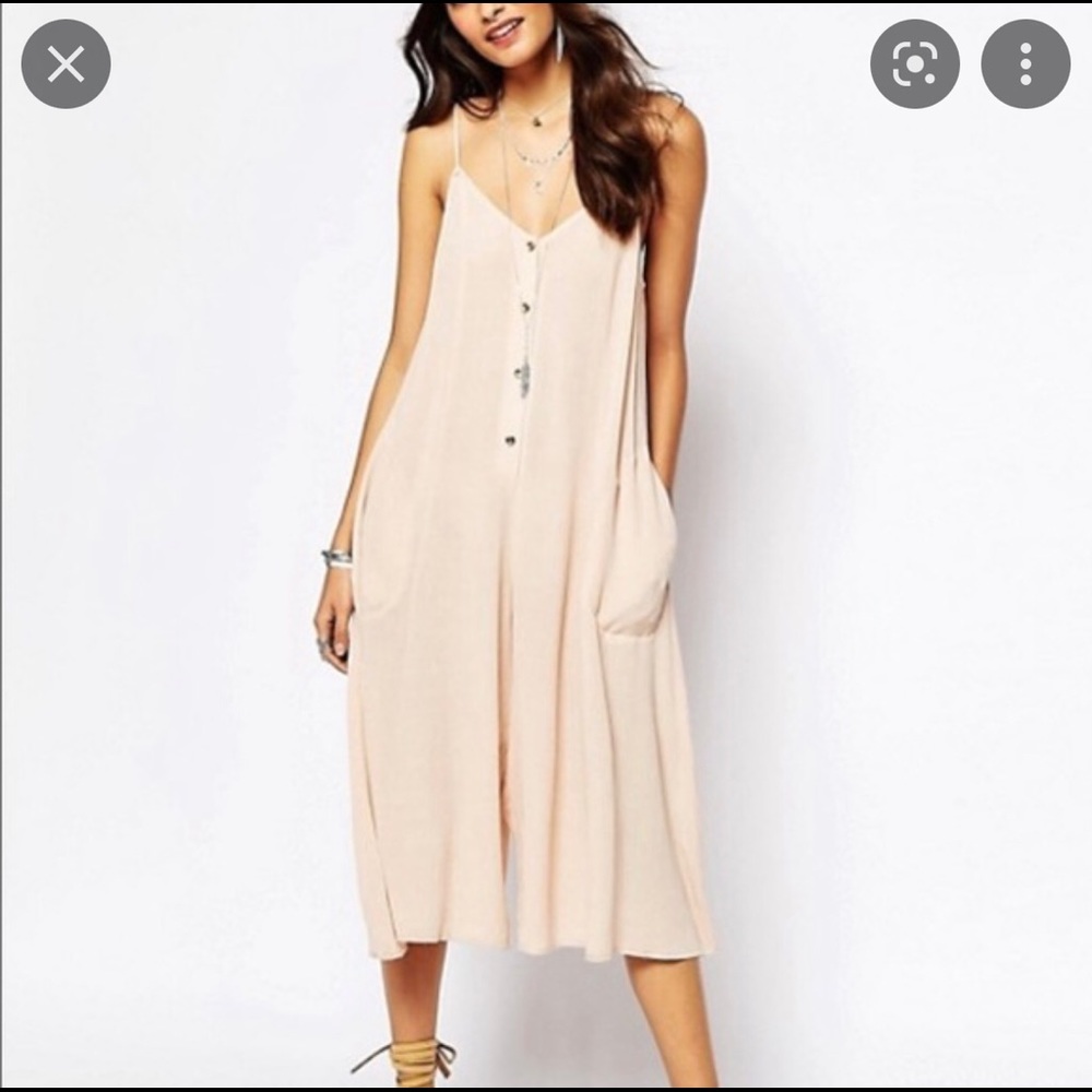 Somedays Lovin Spell Cast Culotte Jumpsuit Light Blush Pink Size Small - Picture 3 of 9